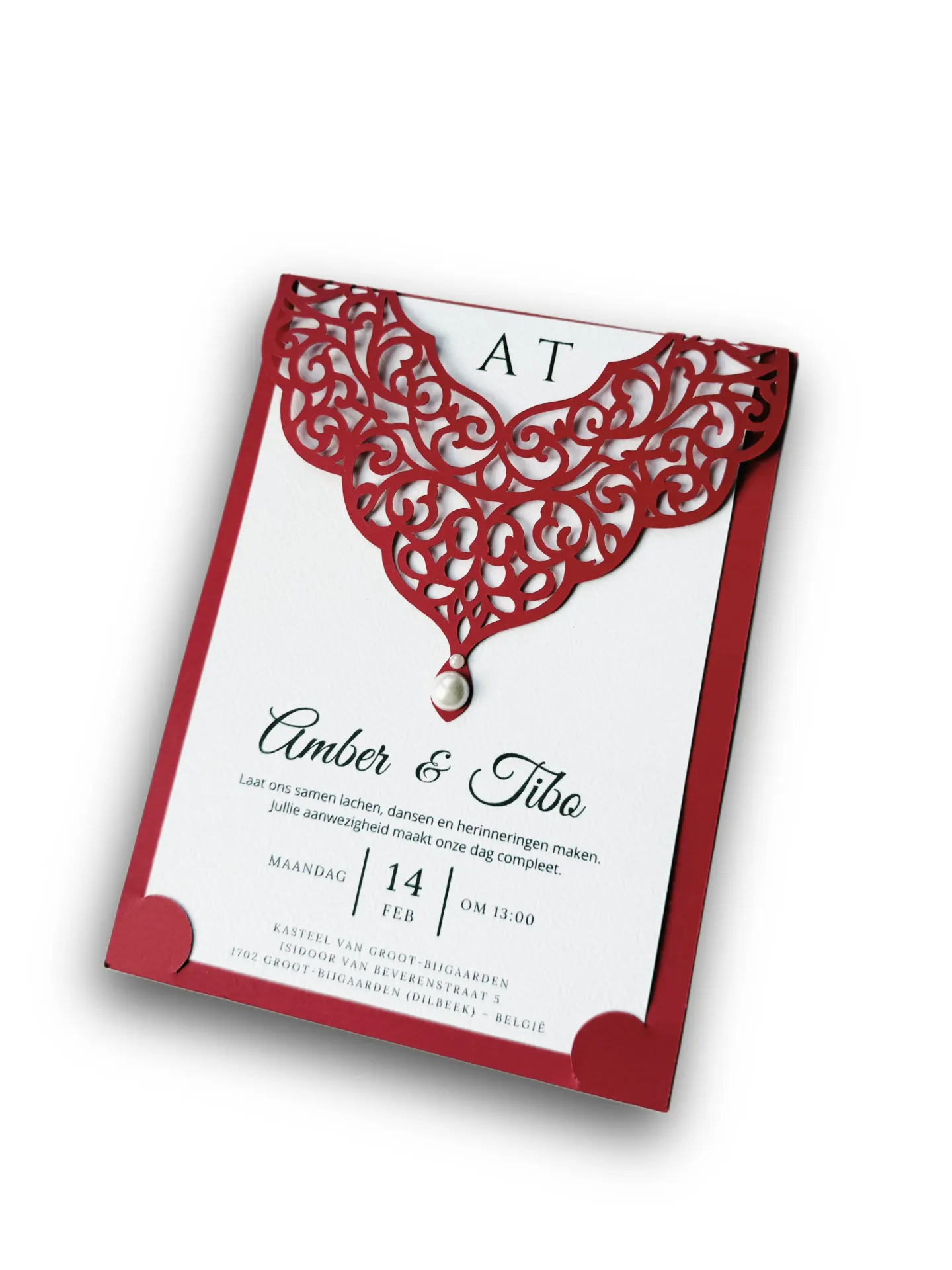 Elegant lace-style uitnodigingen