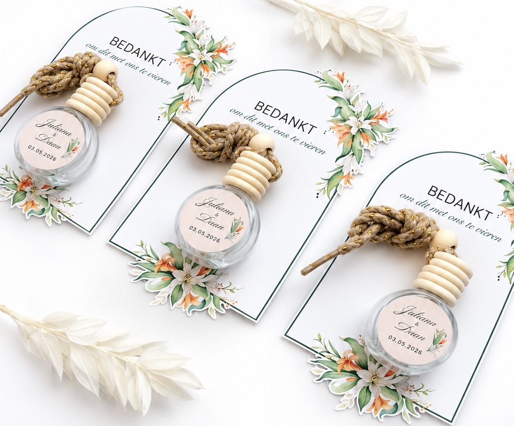 Luxe Auto Parfum Bedankje (Velvet Sunrise, Geen achtergrond)