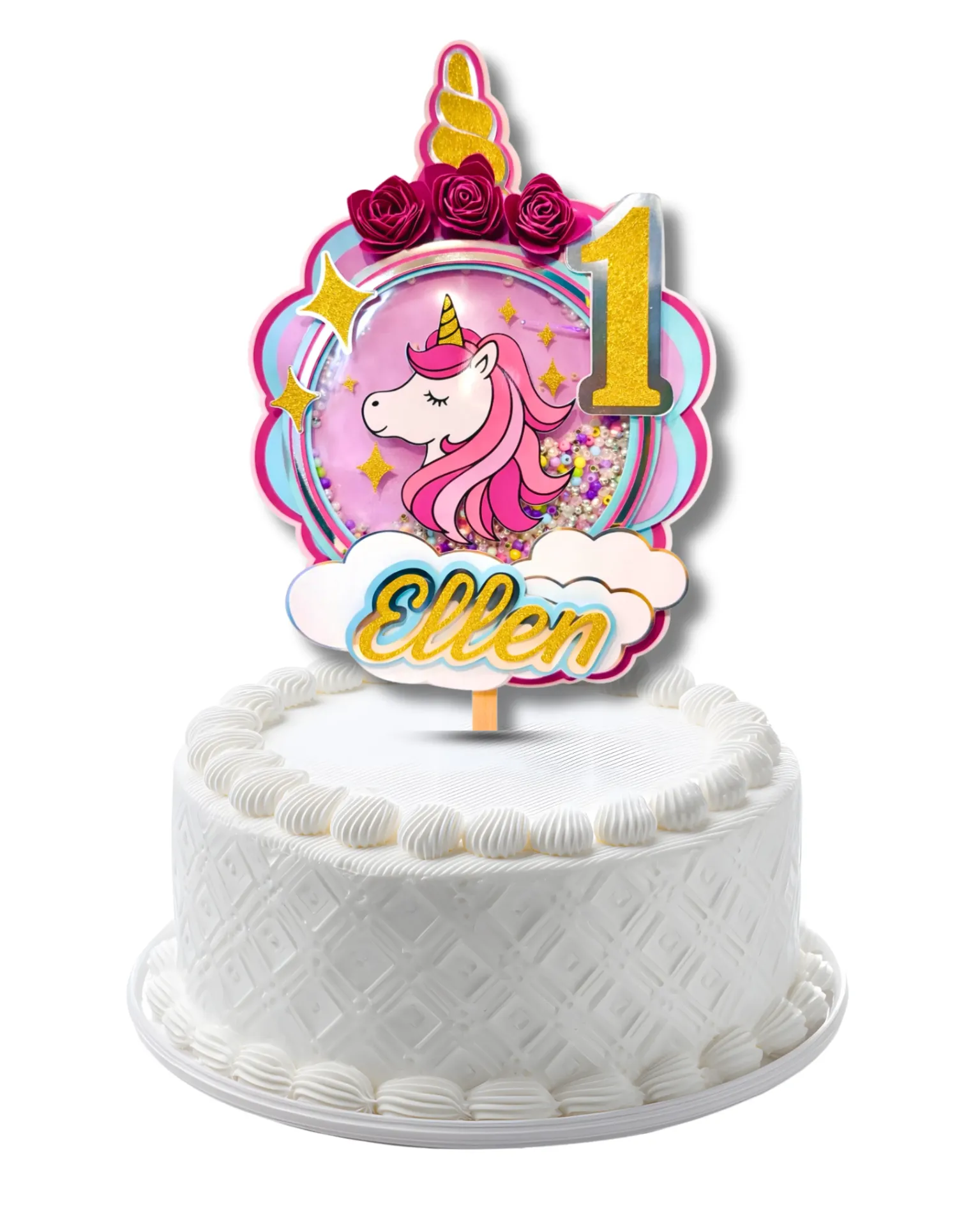 Caketopper - Eenhoorn (shaker)